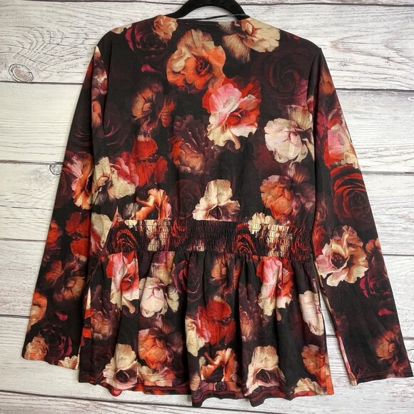 NWOT Kate & Mallory Baby Doll Blouse Size XL Floral Pink BOHO Feminine Fairy - Picture 7 of 10